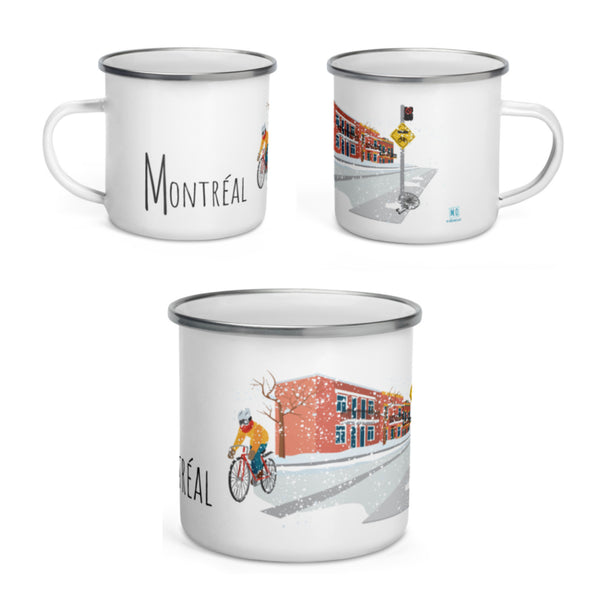 Tasse Montréal en hiver (vélo)