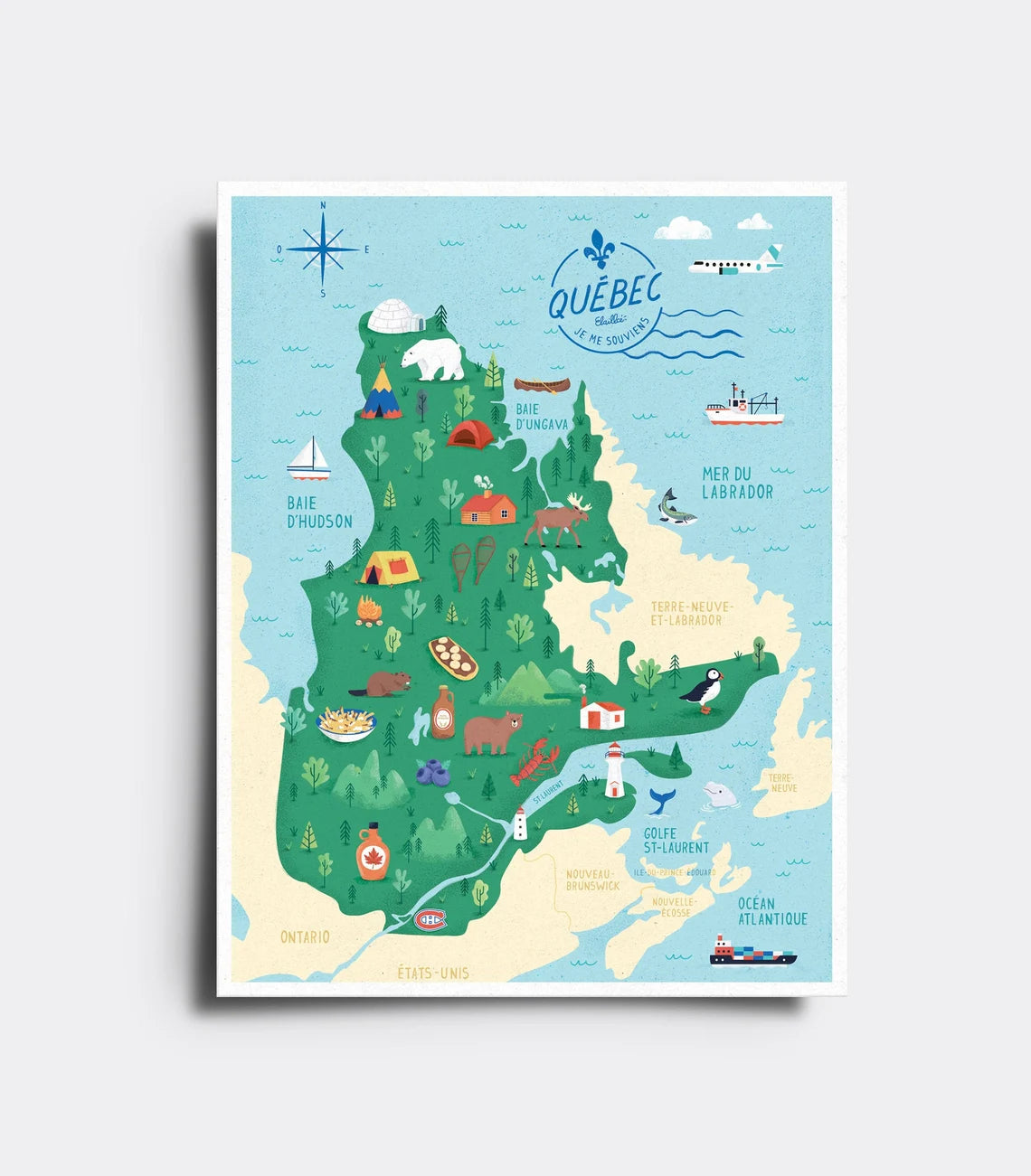 Carte Postale Carte du Québec